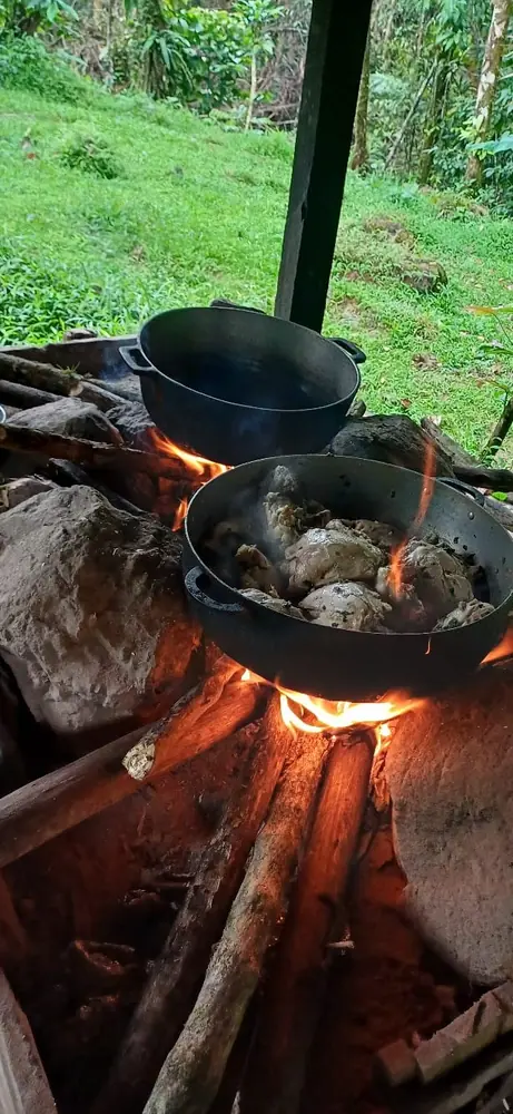 Fogón de leña tradicional para cocinar